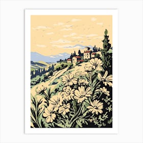 Tuscany, Flower Collage 1 Art Print