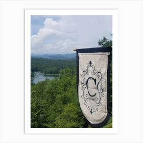 C over mountain lake Art Print