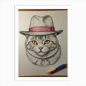 Cat In Hat 10 Art Print