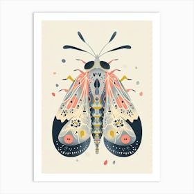 Colourful Insect Illustration Whitefly 18 Art Print