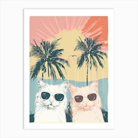 Two Cats In Sunglasses 9 Art Print