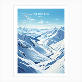 Poster Of Val Thorens   France, Ski Resort Illustration 0 Art Print