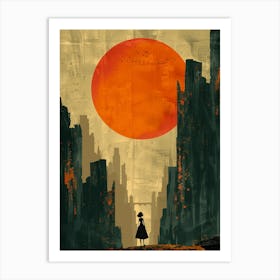 Girl In A City Art Print