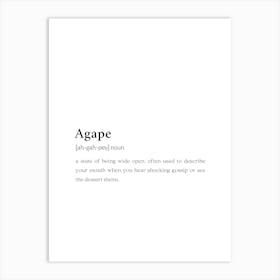 Agape Funny Definition Wall Art Print