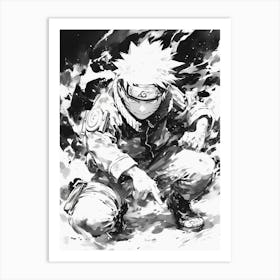 Naruto Black And White Art Print