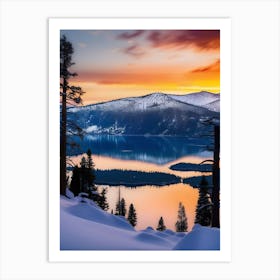 Sunset At Lake Tahoe Art Print