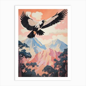 Vintage Japanese Inspired Bird Print California Condor 3 Art Print