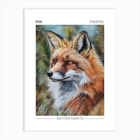 Fox Pastel Watercolour 4 Poster Poster