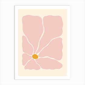 Abstract Flower 03 - Light Pink Art Print