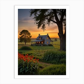 Sunset At The Farm 1 Art Print