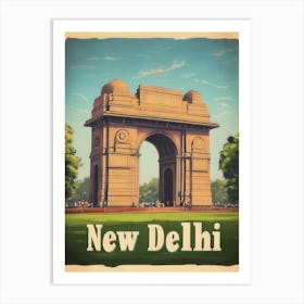 Aihrgdesign A Vintage Travel Poster Of New Delhi 2 Art Print