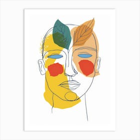 Face With Leaves 2 Art Print