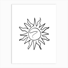 The Sun Line Art Print