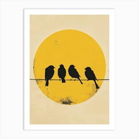 Birds On A Wire 4 Art Print
