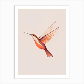 Allen S Hummingbird Retro Minimal 1 Art Print