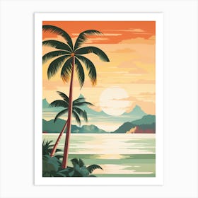 Vintage Retro Print Of Anse Cocos, La Digue Seychelles 1 Art Print