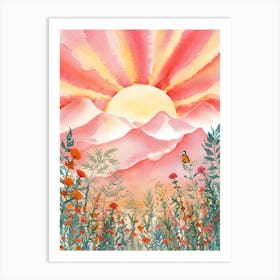 Sunset In The Mountains 14 Art Print