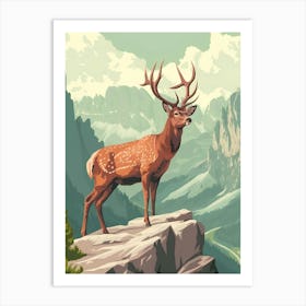 Deer In The Mountains Art Print