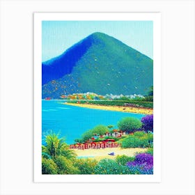 Nha Trang Vietnam Pointillism Style Tropical Destination Art Print
