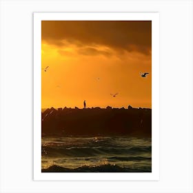 Sunset At The Beach 16 Art Print