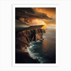 Sunset Over The Cliffs Art Print