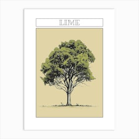 Lime Tree Minimalistic Drawing 1 Poster Art Print