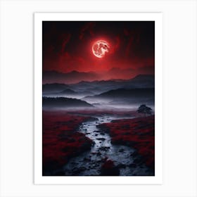 Red Moon In The Sky Print Art Print