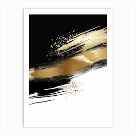 Gold And Black Abstract Painting 113 Art Print