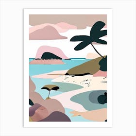 Pulau Kapas Malaysia Muted Pastel Tropical Destination Art Print