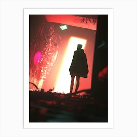 Girl In A Dark Tunnel Art Print