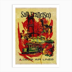 Vintage Travel Poster ― San Fransisco Delta Air Lines Art Print