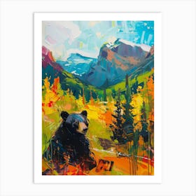 Black Bear In Autumn Art Print