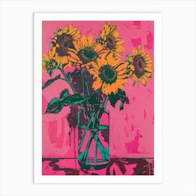 Sunflowers In A Vase 16 Art Print