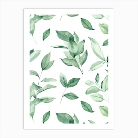 Watercolor Leaves Art Print