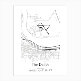 The Dalles,United States Minimalist Map Art Print