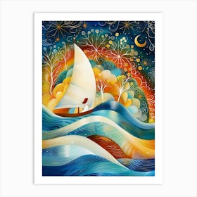 Sailboat In The Sky Art Print