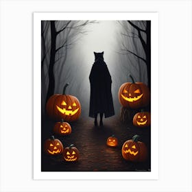 Witch With Pumpkins 4 Art Print