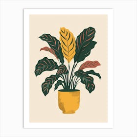 Calathea Plant Minimalist Illustration 8 Art Print