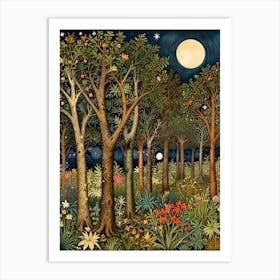 William Morris Night In The Forest Art Print