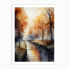 Watercolor Of A River 8 Art Print