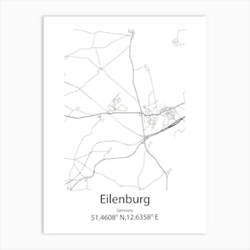 Eilenburg,Germany Minimalist Map Art Print