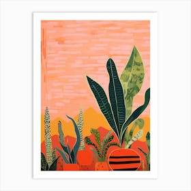 Boho Plant Painting Snake Plant 3 Art Print