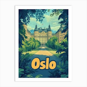 Aihrgdesign A Classic 1960s Travel Poster For Oslo 1 Art Print