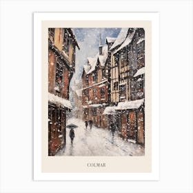 Vintage Winter Painting Poster Colmar France 2 Art Print