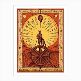 Wheel Of Fortune Tarot Card, Vintage 0 Art Print