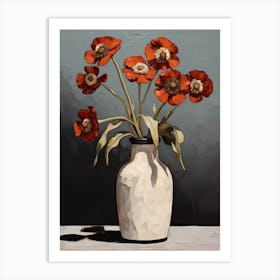 Bouquet Of Helenium Flowers, Autumn Fall Florals Painting 5 Art Print
