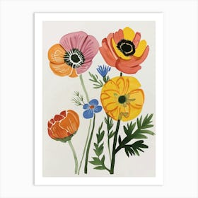 Painted Florals Ranunculus 4 Art Print