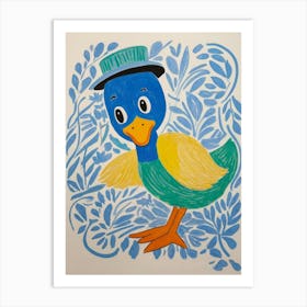 Duck In Hat Style unemployment Art Print