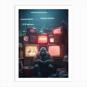 Gorilla In A Room Art Print