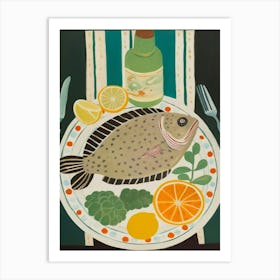 Flounder 2 Italian Still Life Painting Art Print